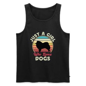 Spitz japonais Dog Lover Silhouette Vintage Sunset - Débardeur bio Premium Homme - noir - Devant - Michal (187cm)