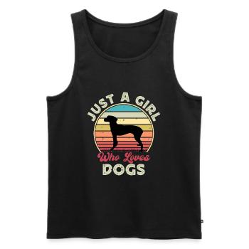 Hygenhund Dog Lover Silhouette Vintage Sunset - Débardeur bio Premium Homme - noir - Devant - Michal (187cm)