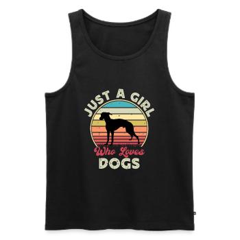 Italian Greyhound Dog Love Silhouette Retro Sunset - Men's Premium Organic Tank Top - black - Front - Michal (187cm)