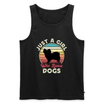 Papillon Dog Lover Silhouette Vintage Sunset - Débardeur bio Premium Homme - noir - Devant - Michal (187cm)