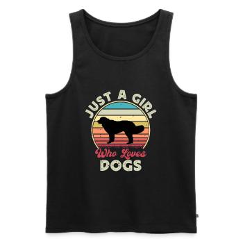Landseer Dog Lover Silhouette Vintage Sunset - Débardeur bio Premium Homme - noir - Devant - Michal (187cm)