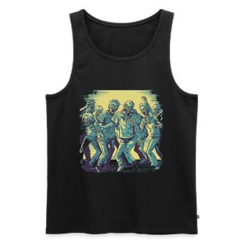Dancing Zombies - Motif de zombie effrayant - Débardeur bio Premium Homme - noir - Devant - AI Model Male 178 light (178cm)