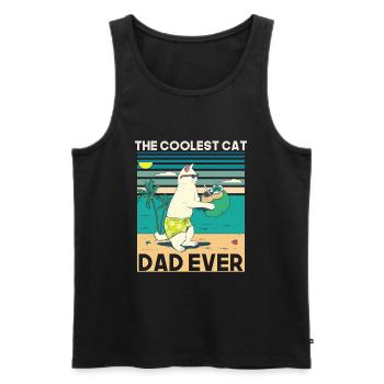 The Coolest Cat Dad Ever - Cat Lover Family Gifts - Men's Premium Organic Tank Top - black - Front - AI Model Male 178 light (178cm)