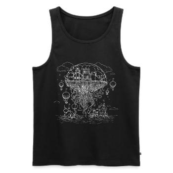 Surrealistischer Heißluftballon mit Tentakeln - Männer Premium Bio Tank Top - Schwarz - Vorne - AI Model Male 178 light (178cm)