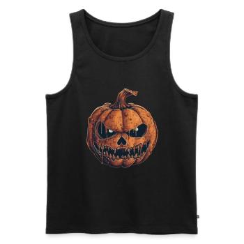 Citrouille d’horreur effrayante - Motif Halloween - Débardeur bio Premium Homme - noir - Devant - AI Model Male 178 light (178cm)