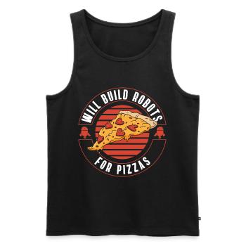 Machine Retro Toy Tin Mate - Men's Premium Organic Tank Top - black - Front - AI Model Male 178 light (178cm)