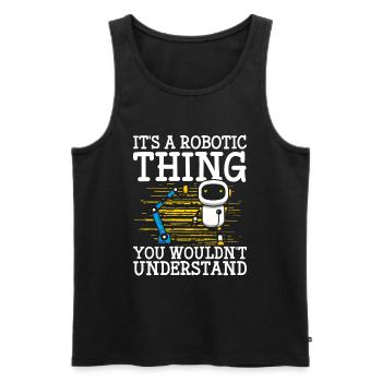 Robot Gear Cyborg - Men's Premium Organic Tank Top - black - Front - AI Model Male 178 light (178cm)