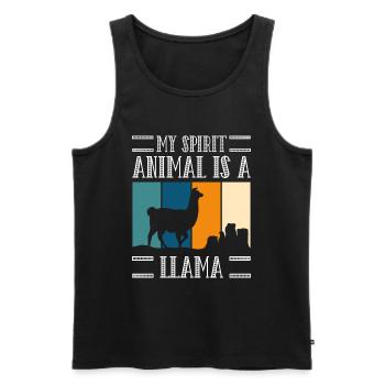 Lama Éleveur d’animaux moelleux - Débardeur bio Premium Homme - noir - Devant - AI Model Male 178 light (178cm)
