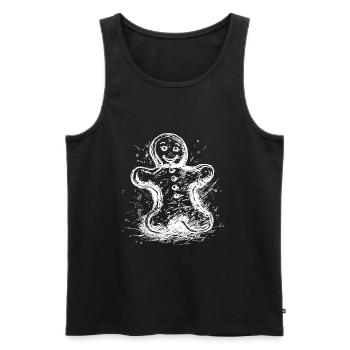 Cool sketch gingerbread man drawn with ink - Men's Premium Organic Tank Top - black - Front - Michal (187cm)