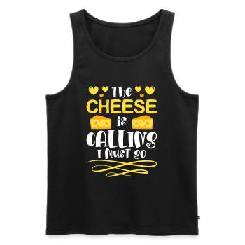 Käseliebhaber Maus Foodie Fett - Männer Premium Bio Tank Top - Schwarz - Vorne - Michal (187cm)