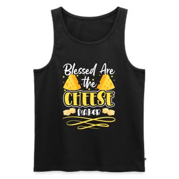 Käseliebhaberin Milch Parmesan Fett - Männer Premium Bio Tank Top - Schwarz - Vorne - AI Model Male 178 light (178cm)