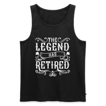 Pension, rest, work - Men's Premium Organic Tank Top - black - Front - AI Model Male 178 light (178cm)