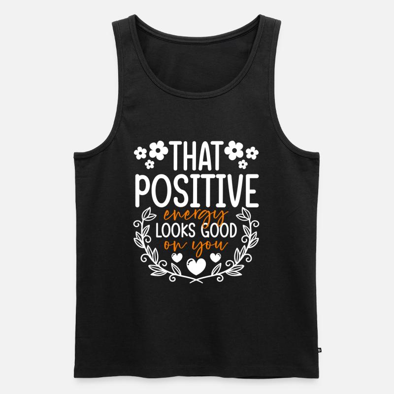 Motivation Stark - Männer Premium Bio Tank Top - Schwarz