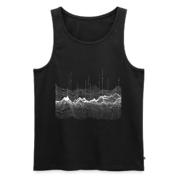 Surreal minimalist mountain landscape in white - Men's Premium Organic Tank Top - black - Front - Michal (187cm)