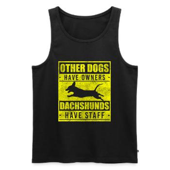 Dachshund Dog Lover Puppy Dog School - Men's Premium Organic Tank Top - black - Front - Michal (187cm)