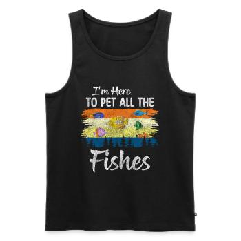Aquarium, pets, sea creatures - Men's Premium Organic Tank Top - black - Front - AI Model Male 178 light (178cm)