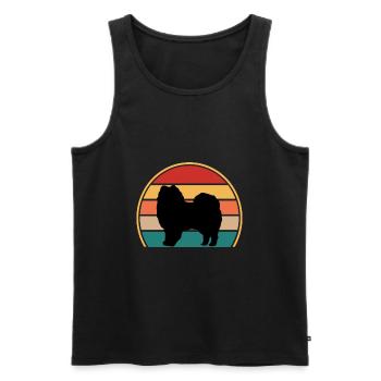 American Eskimo Dog Love Silhouette Vintage Sunset - Débardeur bio Premium Homme - noir - Devant - Michal (187cm)