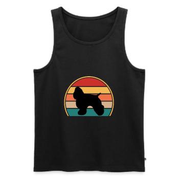 American Cocker Spaniel Dog Silhouette Retro Sun - Men's Premium Organic Tank Top - black - Front - Michal (187cm)