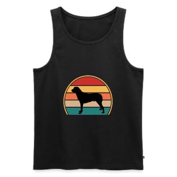 Anatolian Shephard Dog Silhouette Retro Sunset - Men's Premium Organic Tank Top - black - Front - AI Model Male 178 light (178cm)