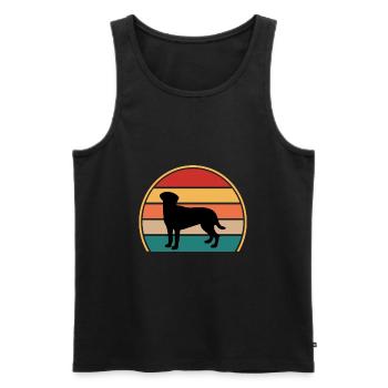 Akbash Hund Liebhaber Silhouette Vintage Sonnenuntergang - Männer Premium Bio Tank Top - Schwarz - Vorne - AI Model Male 178 light (178cm)