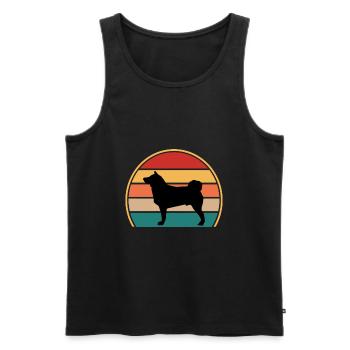 Akita Dog Silhouette Vintage Sunset pour les amoureux des chiens - Débardeur bio Premium Homme - noir - Devant - Michal (187cm)
