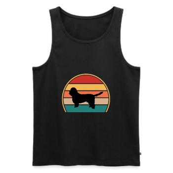 Basset Griffon Vendeen Petit Dog Silhouette Retro - Männer Premium Bio Tank Top - Schwarz - Vorne - Michal (187cm)