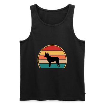 Australischer Stumpy Tail Cattle Dog Silhouette - Männer Premium Bio Tank Top - Schwarz - Vorne - AI Model Male 178 light (178cm)