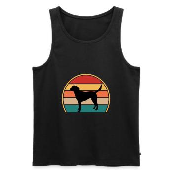 Beagle Harrier Hundeliebhaber Silhouette Vintage Sonnenuntergang - Männer Premium Bio Tank Top - Schwarz - Vorne - AI Model Male 178 light (178cm)