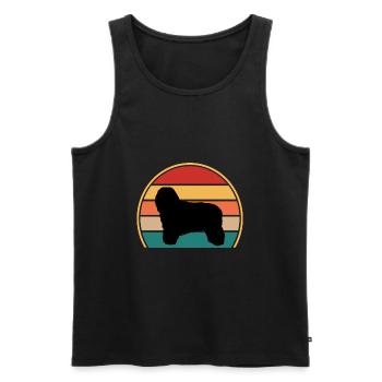 Bergamasco Dog Lover Silhouette Vintage Sunset - Men's Premium Organic Tank Top - black - Front - Michal (187cm)