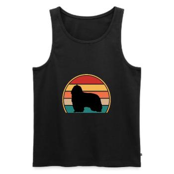 Collie barbu chien amant Silhouette Vintage coucher de soleil - Débardeur bio Premium Homme - noir - Devant - Michal (187cm)
