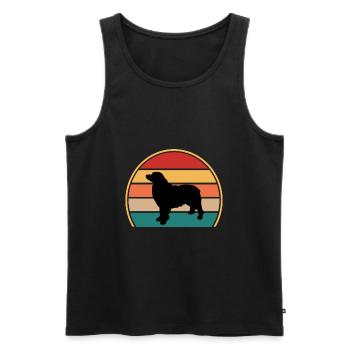 Berner Laufhund Dog Love Silhouette Vintage Sunset - Men's Premium Organic Tank Top - black - Front - AI Model Male 178 light (178cm)