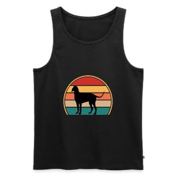 Billy Dog Silhouette Vintage Sunset pour les amoureux des chiens - Débardeur bio Premium Homme - noir - Devant - Michal (187cm)