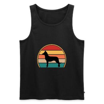 Beauceron Chien Amoureux Silhouette Vintage Coucher de Soleil - Débardeur bio Premium Homme - noir - Devant - Michal (187cm)