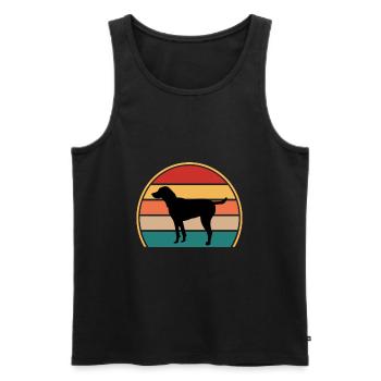 Noir et bronzé Virginie Foxhound Silhouette de chien - Débardeur bio Premium Homme - noir - Devant - Michal (187cm)