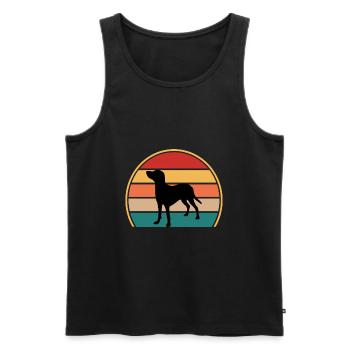 Bleu De Gascogne Petit Dog Silhouette Retro Sunset - Männer Premium Bio Tank Top - Schwarz - Vorne - Michal (187cm)