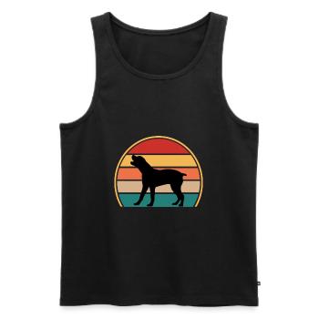 Boerboel Dog Lover Silhouette Vintage Sunset - Men's Premium Organic Tank Top - black - Front - Michal (187cm)