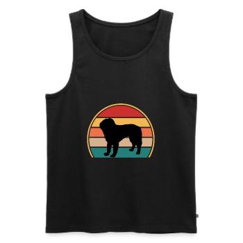 Bosnian Coarse Haired Hound Dog Silhouette Retro - Men's Premium Organic Tank Top - black - Front - AI Model Male 178 light (178cm)