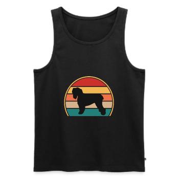 Noir Terrier Russe Chien Silhouette Rétro Coucher de Soleil - Débardeur bio Premium Homme - noir - Devant - Michal (187cm)