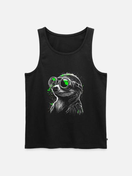 Suricate steampunk futuriste cool vert - Débardeur bio Premium Homme - noir
