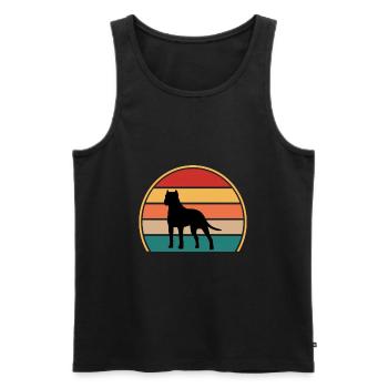 Amoureux des chiens brésiliens Silhouette Vintage Coucher de soleil - Débardeur bio Premium Homme - noir - Devant - Michal (187cm)
