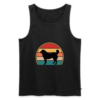 Bucovina Berger Chien Amour Silhouette Rétro Coucher de Soleil - Débardeur bio Premium Homme - noir - Devant - Michal (187cm)