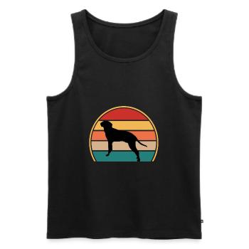 Braque Saint Germain Hund Silhouette Retro Sonnenuntergang - Männer Premium Bio Tank Top - Schwarz - Vorne - AI Model Male 178 light (178cm)