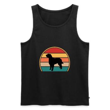 Briquet Griffon Vendeen Dog Silhouette Retro Sun - Débardeur bio Premium Homme - noir - Devant - Michal (187cm)