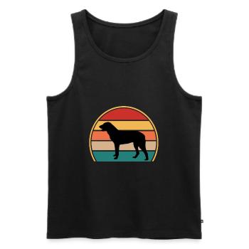 Cao De Castro Laboreiro Hund Silhouette Retro Sonne - Männer Premium Bio Tank Top - Schwarz - Vorne - Michal (187cm)