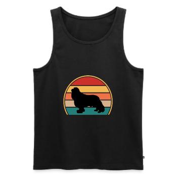 Cavalier King Charles Spaniel Dog Silhouette - Men's Premium Organic Tank Top - black - Front - Michal (187cm)
