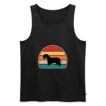Cesky Terrier Hundeliebhaber Silhouette Vintage Sonnenuntergang - Männer Premium Bio Tank Top - Schwarz - Vorne - Michal (187cm)