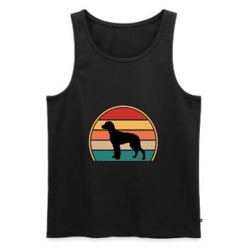 Chien Francais Tricolore Dog Silhouette Retro Sun - Men's Premium Organic Tank Top - black - Front - Michal (187cm)