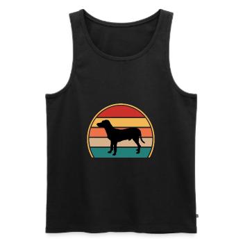 Chien Francais Blanc Et Noir Dog Silhouette Retro - Men's Premium Organic Tank Top - black - Front - AI Model Male 178 light (178cm)