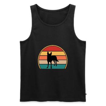 Carolina Dog Lover Silhouette Vintage Sunset - Débardeur bio Premium Homme - noir - Devant - Michal (187cm)
