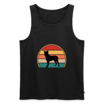 Cao Fila De Seo Miguel Dog Silhouette Retro Sunset - Men's Premium Organic Tank Top - black - Front - Michal (187cm)